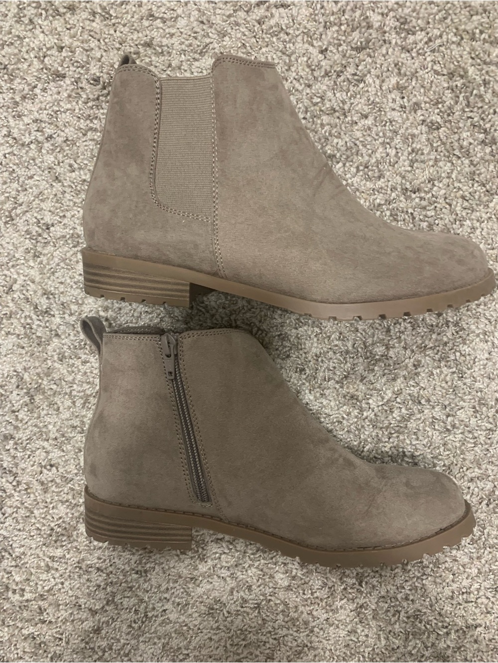 Sonoma Taupe Suede Chelsea-Style Ankle Boots